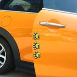 4-delige hond voetafdruk vorm Cartoon stijl PVC auto Auto Bescherming anti-kras deur Guard decoratieve Sticker (geel)