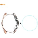 Voor Samsung Galaxy Watch 3 41mm 2 in 1 ENKAY Hat-Prince Electroplate Soft TPU Case + 0 2 mm 9H 2.15D Curved Edge Tempered Glass Film (Rose Gold)