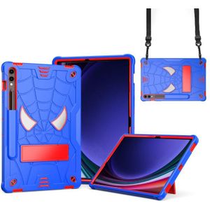 Voor Samsung Galaxy Tab S9 FE+ / S9+ Vouwhouder Spider Silicone Hybrid PC Tablet Case (Blauw Rood)