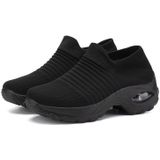 Sok sneakers dames wandelschoenen luchtkussen casual hardloopschoenen  maat: 35 (volledig zwart)