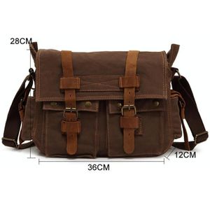 AUGUR 2138 Mannen Casual Canvas Schouder Messenger Crossby Bag (Koffie)