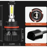 F2 9007/HB5 2 PCS DC9-36V/25W/6000K/2500LM IP68 Waterdichte Koplamp van de Auto LEIDEN (Koud Wit Licht)