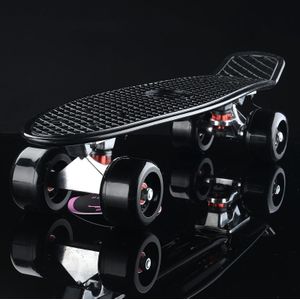 Shining Fish Plate scooter single Tilt vier wiel skateboard met 72mm wiel (zwart)