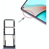 SIM-kaartlade + SIM-kaartlade + Micro SD-kaartlade voor Xiaomi Redmi Note 9 5G (zwart)