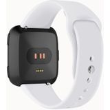 Voor Fitbit Versa 2 / Fitbit Versa / Fitbit Versa Lite Solid Color Siliconen Vervangende Band Watchband  Maat:S(Wit)