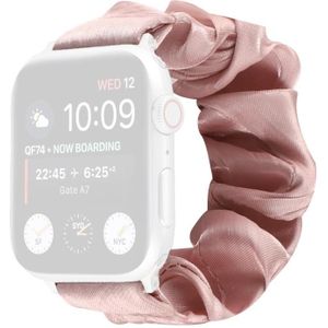 Shell patroon haar ring doek horlogeband voor Apple Watch Series 6 & se & 5 & 4 44mm / 3 & 2 & 1 42mm (roze)