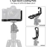 PULUZ 1/4 inch Vertical Shoot Quick Release L Plate Bracket Base Holder for Sony A7R / A7 / A7S / A7R2 / A7S2(Zwart)