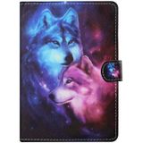 Voor 7 inch Tablet PC Universal Colored Drawing Horizontale Flip Lederen Case met Holder & Card Slots(Wolf)