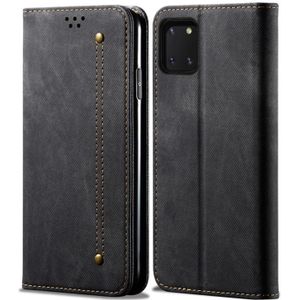 Voor Galaxy Note10 Lite / M60s / A81 Denim Texture Casual Style Horizontal Flip Leather Case met Holder & Card Slots & Wallet(Black)