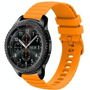 Voor Samsung Gear S3 Frontier 22 mm golvend stippenpatroon effen kleur siliconen horlogeband