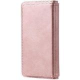 Voor iPhone 11 Pro Max Multifunctionele Magnetische Koperen gesp Horizontale Flip Solid Color Lederen case met 10 Card Slots & Wallet & Holder & Photo Frame (Rose Gold)