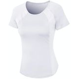 Strakke ronde hals Sport Korte mouw T-shirt voor dames (kleur: wit Maat: M)