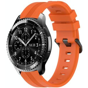 Voor Samsung Gear S3 Frontier 22 mm concave gestreepte siliconen horlogeband