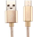 Brei structuur USB naar USB-C / Type-C Data Sync laad Kabel  Kabel Lengte: 1m  Voor Samsung Galaxy S8 & S8 PLUS / LG G6 / Huawei P10 & P10 Plus / Oneplus 5 / Xiaomi Mi6 & Max 2 / en andere Smartphones(Goud)