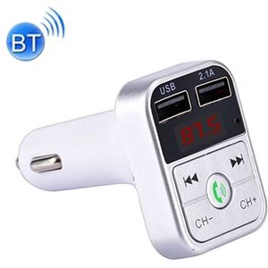 B2 Dual USB opladen Bluetooth FM-zender MP3 muziekspeler Car Kit  ondersteuning Hands-Free Call & TF Card & U disk (zilver)