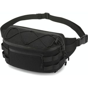 Ozuko 9340 Heren Waist Bag Multifunctionele Chest Bag Sport Waterproof Schouder Messenger Bag (Zwart)
