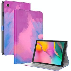 For Samsung Galaxy Tab A 10.1 2019 T515 / T510 Voltage Watercolor Pattern Skin Feel Magnetic Horizontal Flip PU Leather Case with Holder & Card Slots & Photo Frame(Purple Red)