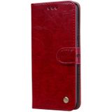 Business stijl olie Wax textuur horizontale Flip lederen case voor Huawei P Smart 2019  met houder & kaartsleuven & portemonnee (rood)