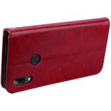 Business stijl olie Wax textuur horizontale Flip lederen case voor Huawei P Smart 2019  met houder & kaartsleuven & portemonnee (rood)