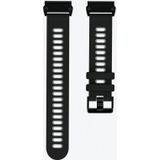 Voor Garmin Fenix 6x tweekleurige siliconen quick release vervangende riem horlogeband (zwart grijs)