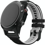 Voor Garmin Fenix 6x tweekleurige siliconen quick release vervangende riem horlogeband (zwart grijs)