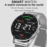DT3PRO 1.36 inch kleurenscherm Smart horloge  IP67 Waterdicht  stalen horlogeband  ondersteuning Bluetooth-oproep / hartslagmonitoring / bloeddrukmonitoring / bloed zuurstofmonitoring / slaapmonitoring