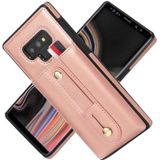 Voor Samsung Galaxy Note9 Polsband Standstand Wallet Leather Case (Rose Gold)