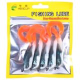 HENGJIA 5 stks/zak 7 cm 10g Spinnerbait Zacht Aas Pak Lood Vis Nep Aas Krullend Tailed Worm Zakken visaas