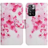 Voor Xiaomi Redmi Note 11 Pro 5G China Pattered Pattern Flip Leather Phone Case (rode bloem)