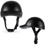 BSDDP A0344 Motorhelm Riding Cap Winter Half Helmet Adult Baseball Cap (Zwart)