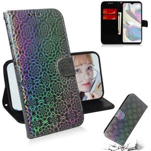 Voor Galaxy A70e Solid Color Kleurrijke Magnetische Gesp Horizontale Flip PU Lederen case met Holder & Card Slots & Wallet & Lanyard(Zilver)