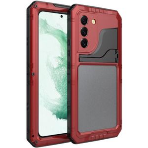 For Samsung Galaxy S22+ 5G Metal + Silicone Phone Case with Screen Protector(Red)