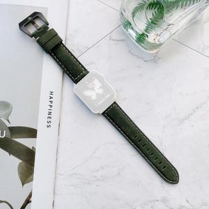 Grote hoofd gesp lederen vervangende horlogebanden voor Apple Watch Series 6 & SE & 5 & 4 40mm / 3 & 2 & 1 38mm (Groen)