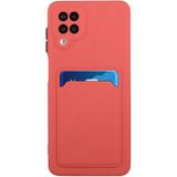 Voor Samsung Galaxy A12 5G Card Slot Design Shockproof TPU Beschermhoes (Plum Red)