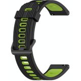 Voor Amazfit GTR 4-streep tweekleurige siliconen horlogeband (zwart limoengroen)