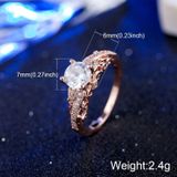 1 paar vrouwen Fashion Micro-ingelegd Zircon verlovingsring prinses koningin aristocratische Temperament paar Ring(Rose Gold US size: 6)