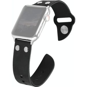 Lederen messenriem voor Apple Watch Series 6 & se & 5 & 4 40mm / 3 & 2 & 1 38mm (zwart)