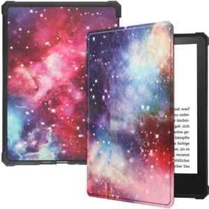 Voor Amazon Kindle Paperwhite 2021 Geschilderde spanning Caster Textuur TPU Horizontale Flip Tablet Leren Case met Slaap / Wake-up Functie (Galactische Nevel)