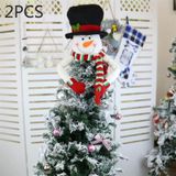 2 STKS CX20206 Sneeuwpop patroon kerstboom hanger decoratie  maat: S.