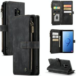 Voor Samsung Galaxy S9 + Caseme-C30 PU + TPU Multifunctionele Horizontale Flip Lederen Case met Houder & Card Slot & Portemonnee & Rits Pocket (Zwart)