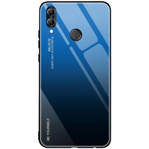 Voor Huawei Honor 10 Lite gradint kleur glas geval (blauw)