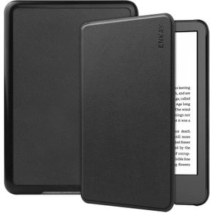 Voor Amazon Kindle 2022 Gen11 ENKAY Custer Textuur Lederen Smart Case (Zwart)