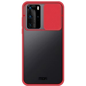 Voor Huawei P40 Pro MOFI Xing Dun Series PC + TPU Anti-peep Waterproof and Anti-drop All-inclusive Protective Shell  Translucent Frosted(Red)