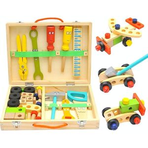 Houten Simulatie DIY Kinderen Cartoon Toolbox Speelgoed Spelen Huis Vroeg Onderwijs Speelgoed