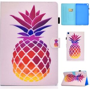 Voor Galaxy Tab S6 Lite Naaideraden horizontaal gespoten platte leren behuizing met slaapfunctie & pencover & antistrips slot & houder (roze ananas)