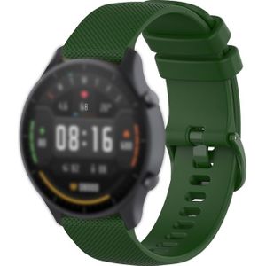Voor Xiaomi Watch Color 22mm Small Plaid Texture Silicon Wrist Strap Watchband (Army Green)