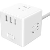 Originele Xiaomi Mijia MJCXB3-02QM Wired Edition 15.5 W 3 USB-interface Kubusvorm multifunctionele oplader Power Converter  kabel lengte: 1.5 m (wit)