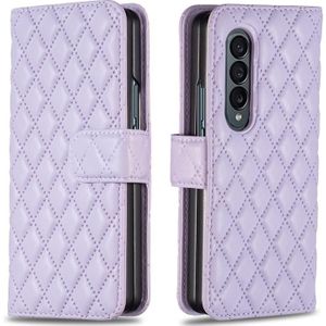 Voor Samsung Galaxy Z Fold4 Diamond Lattice Wallet Leather Flip Phone Case