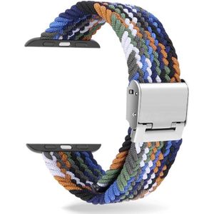 Gevlochten + roestvrij staal vervangende horlogebanden voor Apple Watch Series 6 & SE & 5 & 4 44mm / 3 & 2 & 1 42mm (Multicolor)
