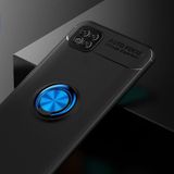 Voor Xiaomi Poco C3 Metalen Ring Houder 360 graden roterende TPU-behuizing (Zwart+Blauw)